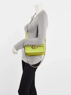 Gucci Firefly Green Canvas/Leather Small Go Shoulder Bag